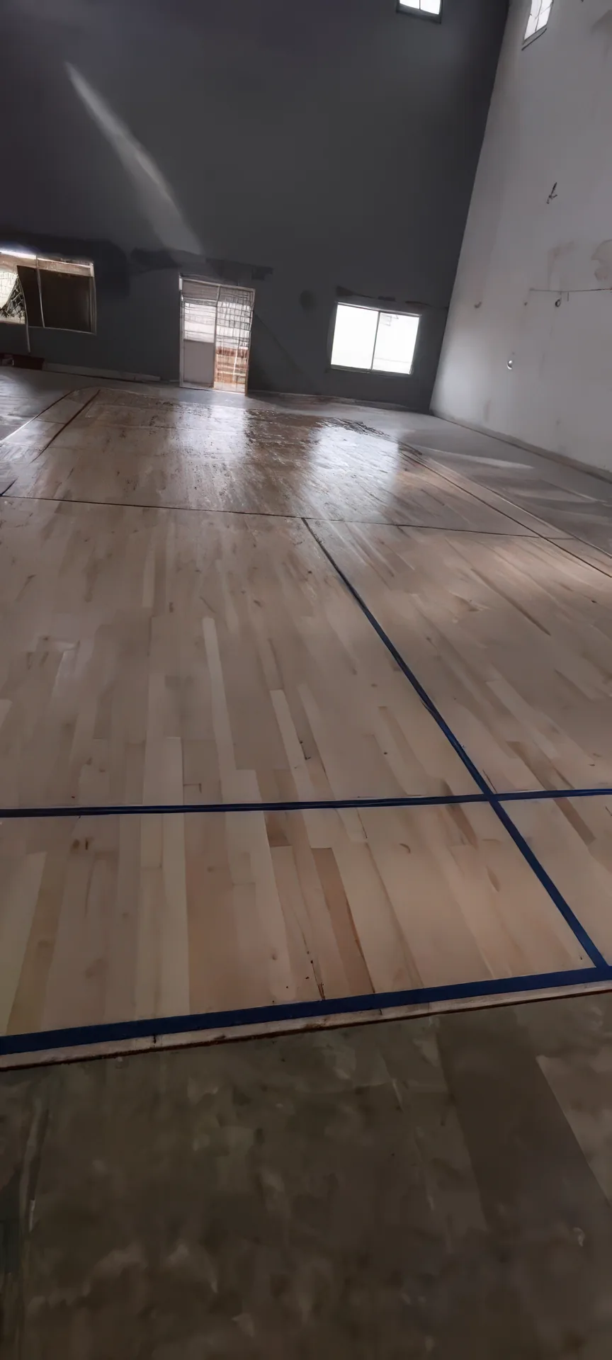 Wooden badminton court at Garhwa, Jharkhand